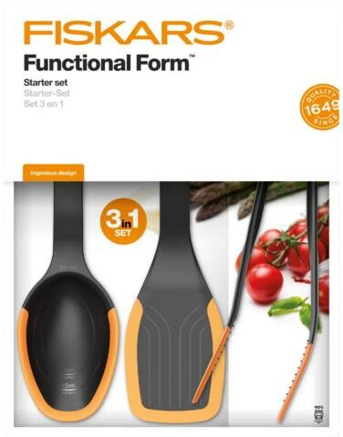 Fiskars Functional Form Aloitussetti (kauha, lasta, pihdit)