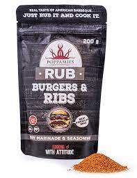 Poppamies Burgers & Ribs Rub spice mix 200g