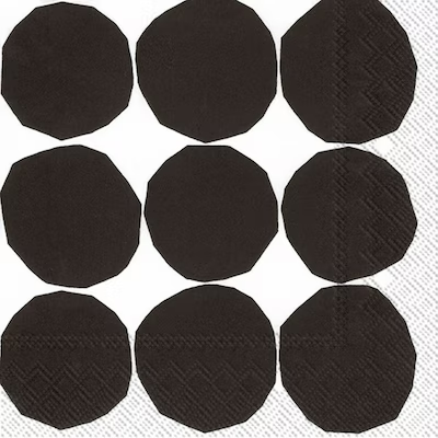 Marimekko Tischdecke 33cm 20Stk Kivet schwarz-weiß