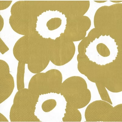 Marimekko liina 20kpl 33cm Unikko valko-kulta