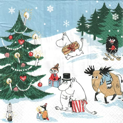 Moomin Servietten 20 Stück/33 cm Weihnachtswunderland