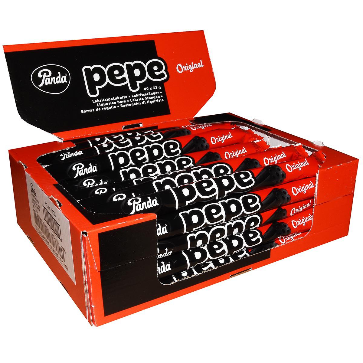 Panda Pepe original lakritsstång 32g (Låda) 40st