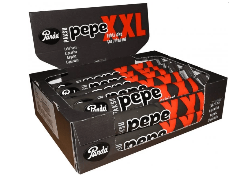 Panda Pepe XXL lakritsipatukka 80g (Laatikko) 18kpl