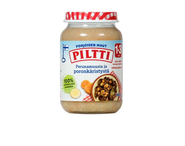 Piltti Pohjoinen maut 190g Mashed potatoes and sauteed reindeer children's meal 1-3 years 12 pcs MULTIPACK