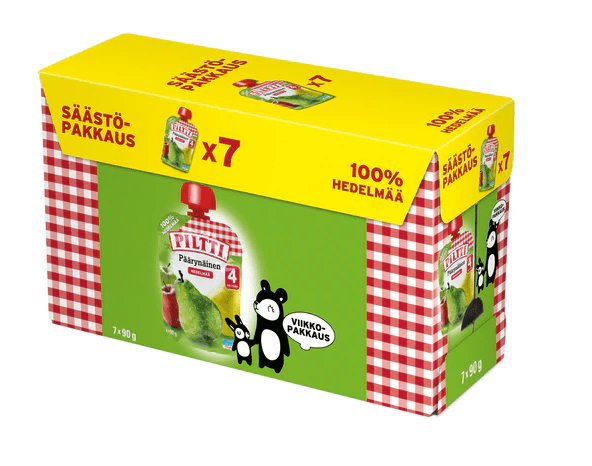 Piltti 7x90g Birne 100 % FRUCHT Apfel und Birne 4 Monate Portionsbeutel SPARPACKUNG