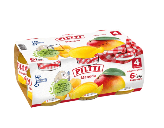 Piltti 6x125g Mango-Fruchtpüree 4 Monate